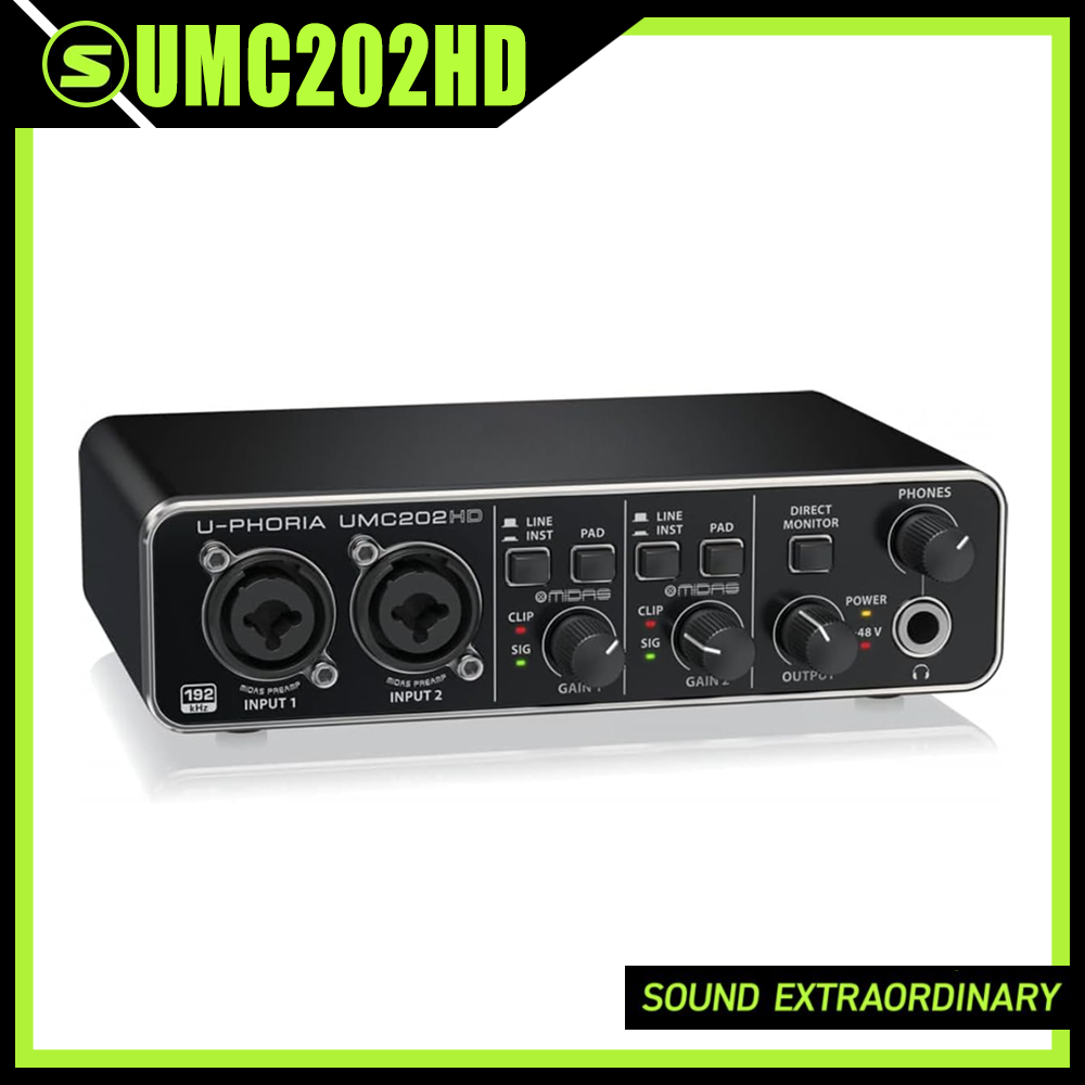Usb Sound Card External - UMC202HD Amplificatore per Microfono, Scheda Audio
