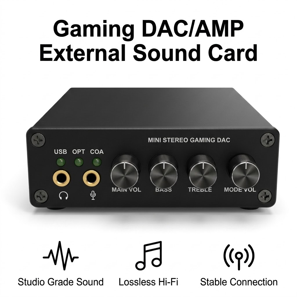 Usb Sound Card External - Mini DAC Gaming Amplificatore per Cuffie